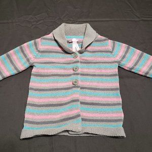 Knit Cardigan Sweater Striped Pattern Designed by GOLF 12-18 Months Button Up